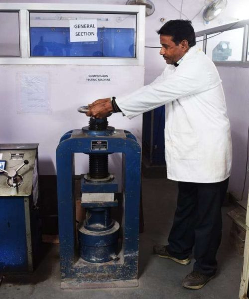 Lab equipment for building material testing.